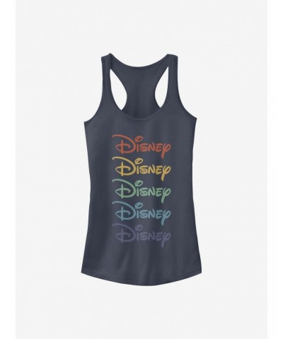 Disney Classic Rainbow Stacked Logo Girls Tank $9.96 Tanks