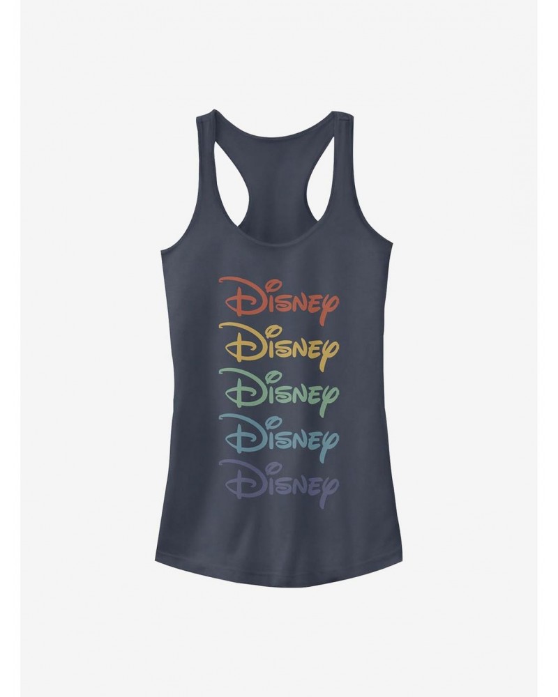 Disney Classic Rainbow Stacked Logo Girls Tank $9.96 Tanks