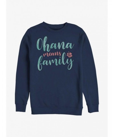 Disney Lilo & Stitch Ohana Script Crew Sweatshirt $18.08 Sweatshirts