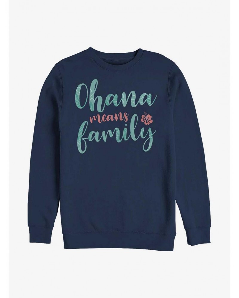 Disney Lilo & Stitch Ohana Script Crew Sweatshirt $18.08 Sweatshirts