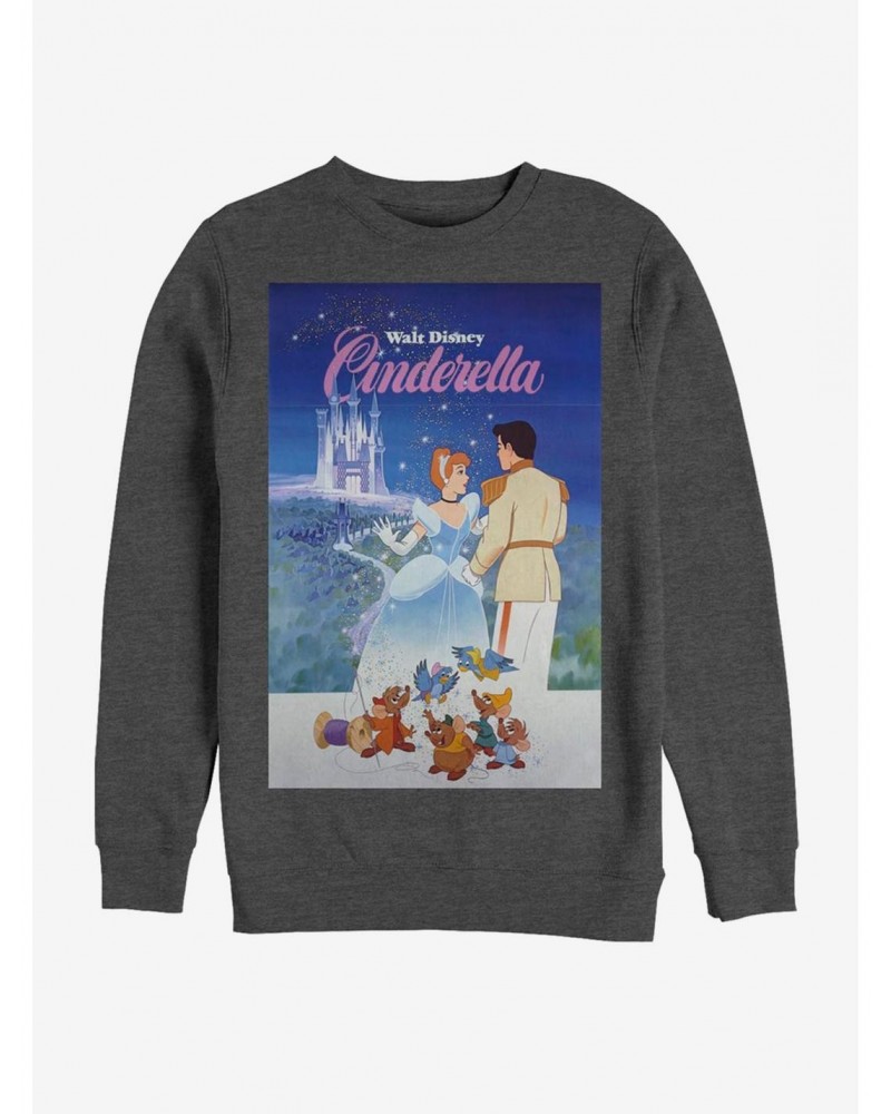 Disney Cinderella Classic Cinderella Poster Crew Sweatshirt $13.65 Sweatshirts