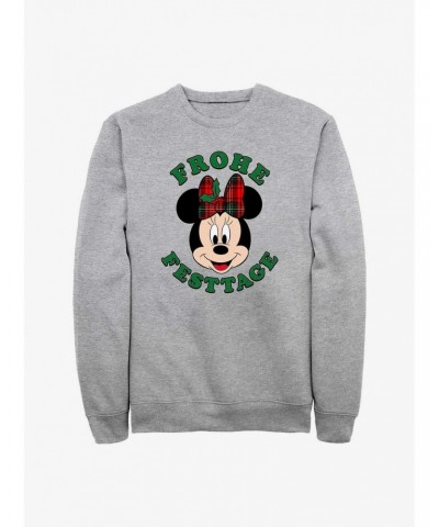 Disney Minnie Mouse Frohe Festtage Happy Holidays in German Sweatshirt $12.55 Sweatshirts