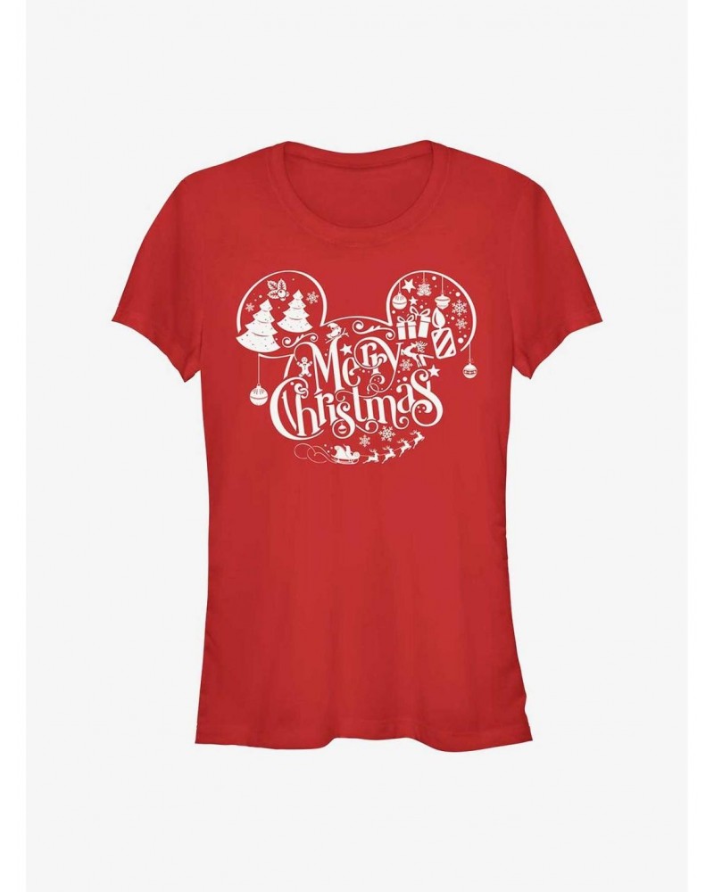 Disney Mickey Mouse Holiday Ears Girls T-Shirt $7.47 T-Shirts