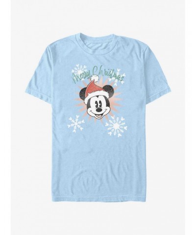 Disney Mickey Mouse Snowflakes Santa Mickey T-Shirt $7.41 T-Shirts