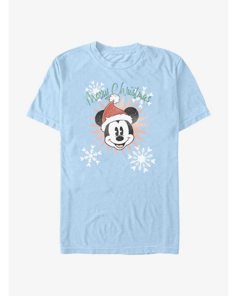 Disney Mickey Mouse Snowflakes Santa Mickey T-Shirt $7.41 T-Shirts