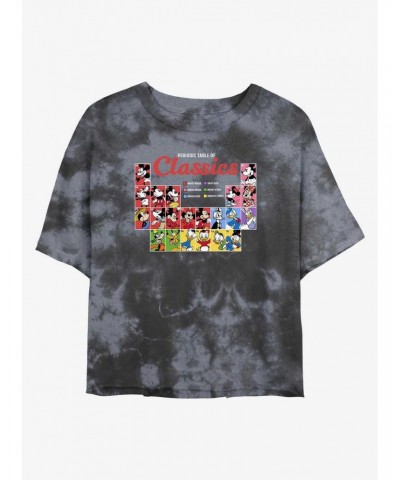 Disney Mickey Mouse Perodic Table of Classics Tie-Dye Girls Crop T-Shirt $14.16 T-Shirts