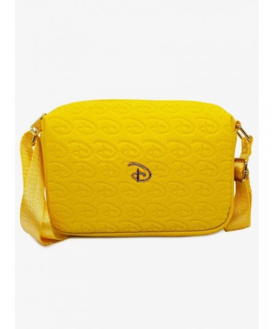 Disney Signature D Debossed Yellow Vegan Leather Crossbody Bag $8.36 Bags