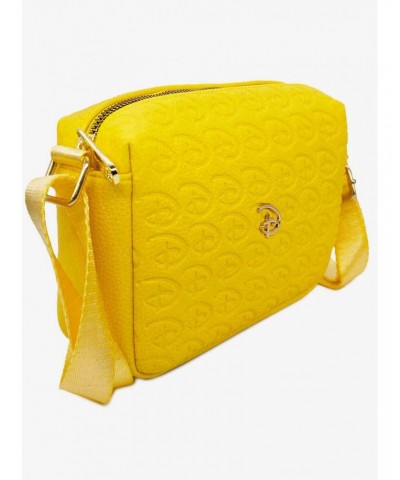 Disney Signature D Debossed Yellow Vegan Leather Crossbody Bag $8.36 Bags