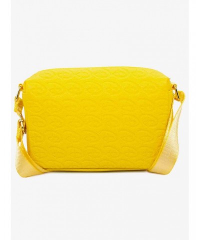 Disney Signature D Debossed Yellow Vegan Leather Crossbody Bag $8.36 Bags