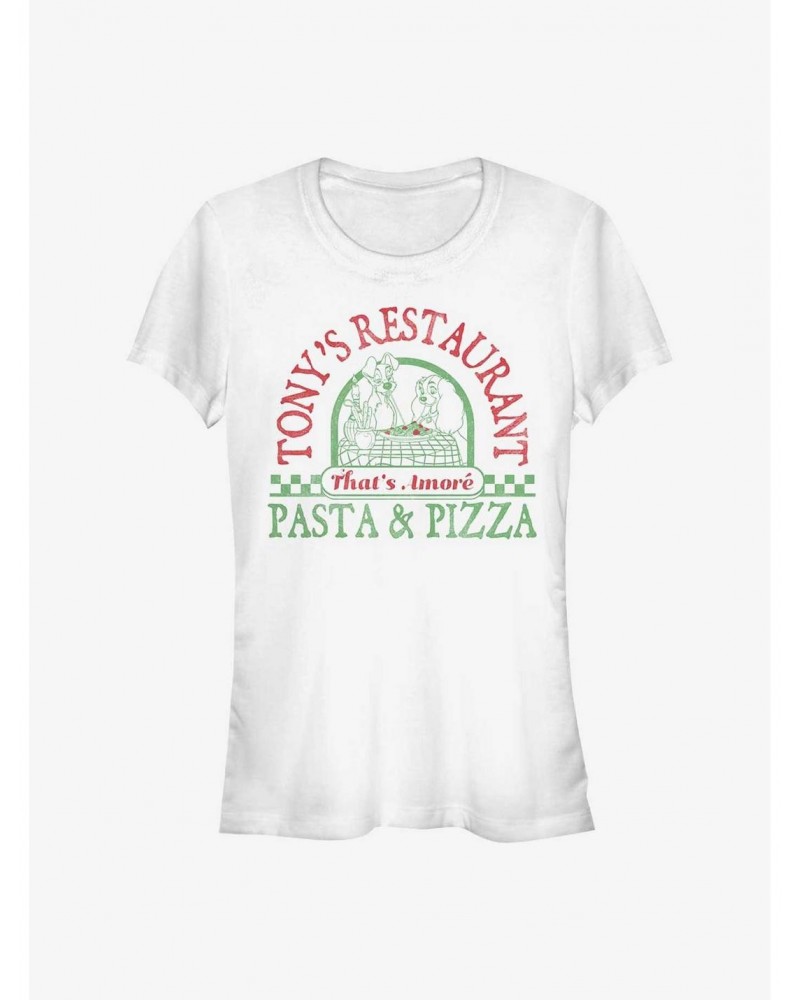 Disney Lady And The Tramp Tony's Restaurant Pasta & Pizza Girls T-Shirt $8.22 T-Shirts