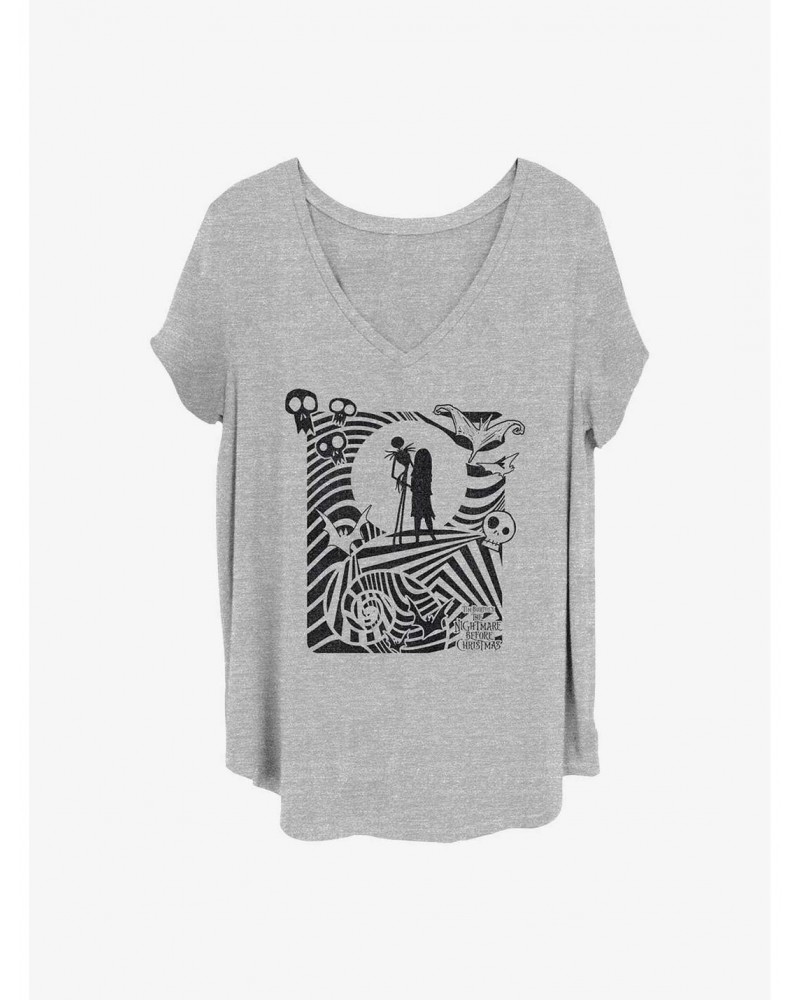 Disney The Nightmare Before Christmas Jack and Sally Girls T-Shirt Plus Size $11.56 T-Shirts