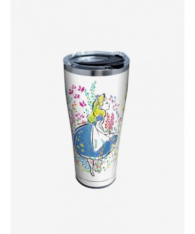 Disney Alice In Wonderland Floral 30oz Stainless Steel Tumbler With Lid $16.61 Tumblers