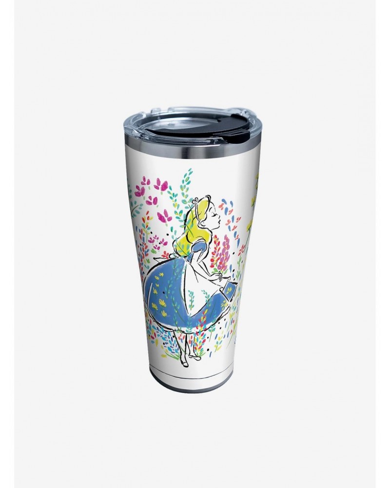 Disney Alice In Wonderland Floral 30oz Stainless Steel Tumbler With Lid $16.61 Tumblers