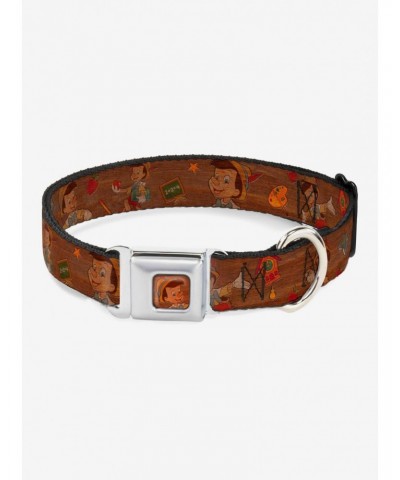 Disney Pinocchio Poses Seatbelt Buckle Dog Collar $12.20 Pet Collars