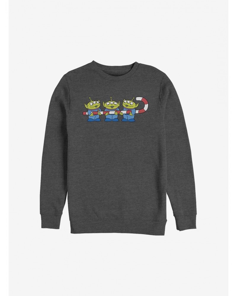 Disney Pixar Toy Story Candy Cane Aliens Holiday Sweatshirt $17.34 Sweatshirts