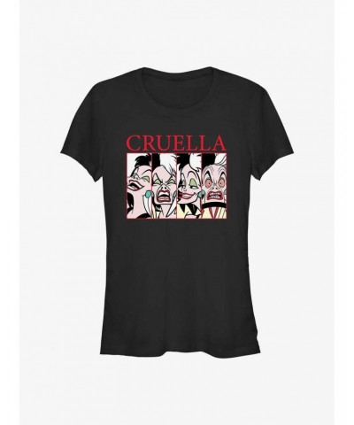 Disney Cruella Cruel Expressions Girls T-Shirt $8.47 T-Shirts