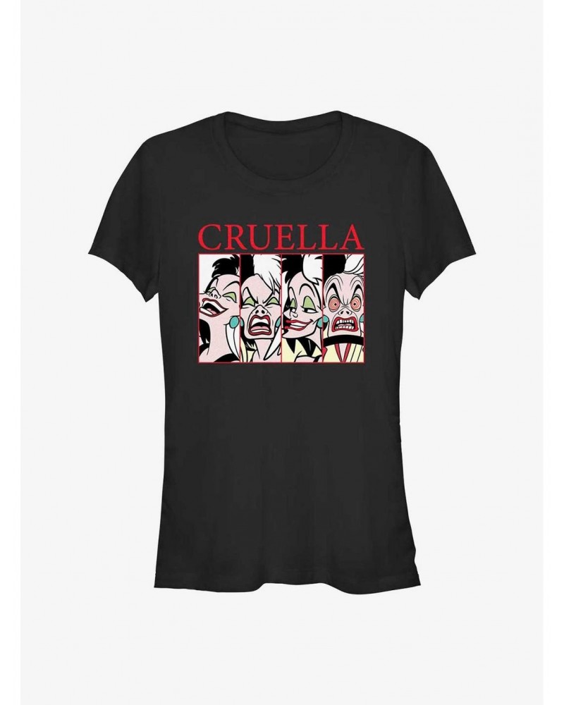 Disney Cruella Cruel Expressions Girls T-Shirt $8.47 T-Shirts