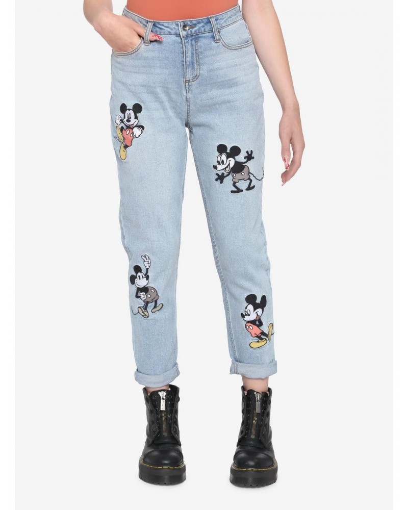 Her Universe Disney Mickey Mouse Embroidered Mom Jeans $18.67 Jeans