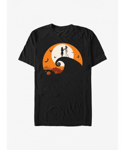 Disney The Nightmare Before Christmas Jack and Sally Haunt Hill T-Shirt $11.47 T-Shirts