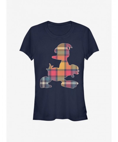 Disney Donald Duck Plaid Outline Classic Girls T-Shirt $11.95 T-Shirts