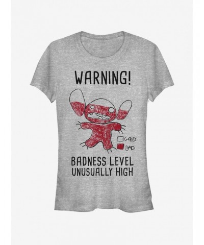 Disney Lilo & Stitch Warning Drawing Sitch Girls T-Shirt $9.71 T-Shirts