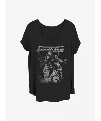 Disney The Nightmare Before Christmas Jack and Boogie Girls T-Shirt Plus Size $14.16 T-Shirts