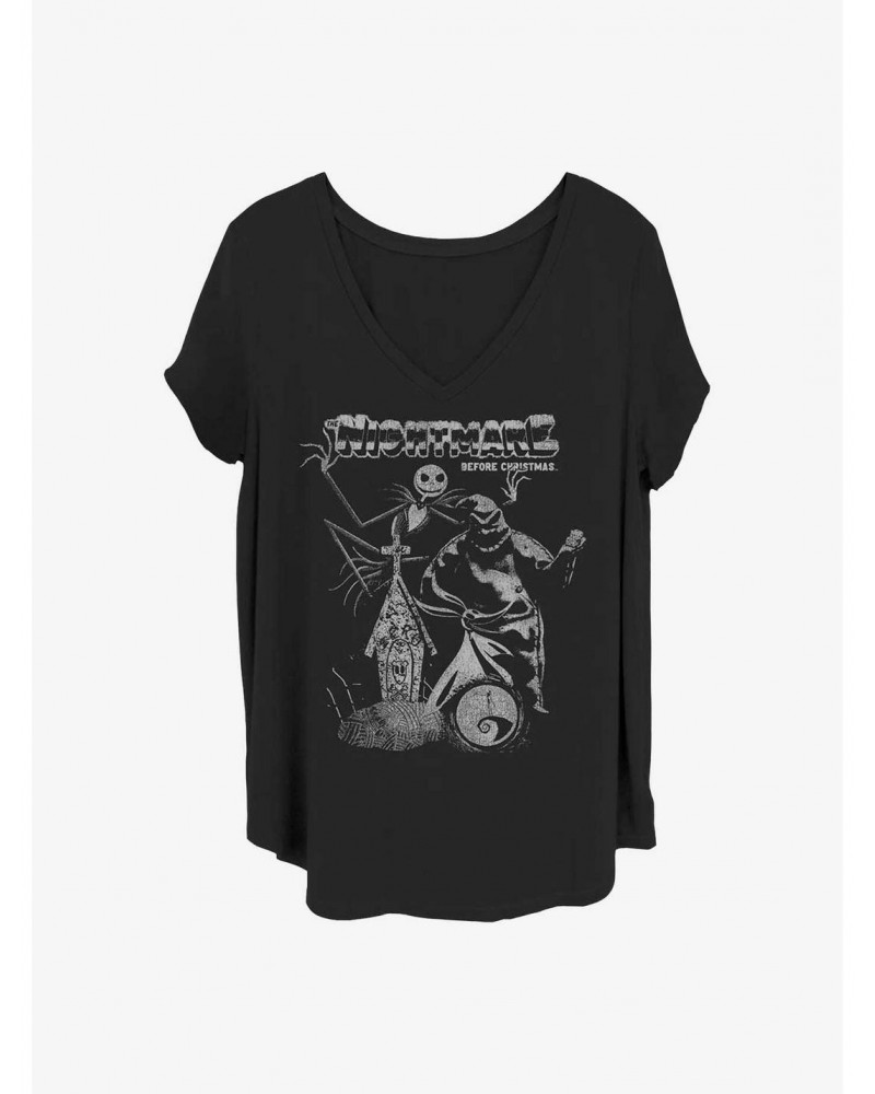 Disney The Nightmare Before Christmas Jack and Boogie Girls T-Shirt Plus Size $14.16 T-Shirts