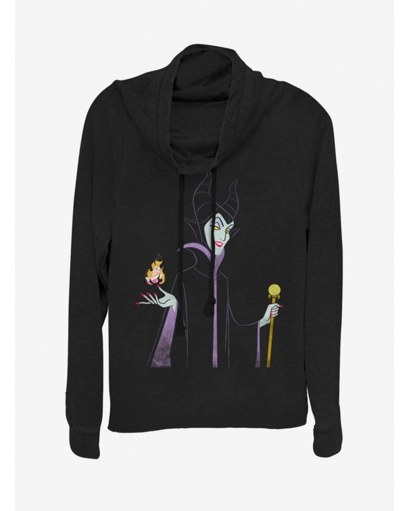 Disney Villains Maleficent Minimal Maleficent Cowl Neck Long-Sleeve Girls Top $14.37 Tops