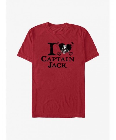 Disney Pirates of the Caribbean I Love Captain Jack T-Shirt $11.47 T-Shirts