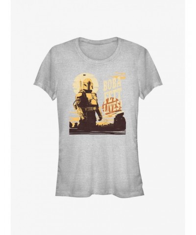 Star Wars The Book Of Boba Fett Boba Fett Lives Girls T-Shirt $12.45 T-Shirts