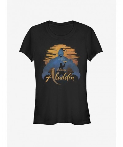 Disney Aladdin 2019 Genie Silhouette Girls T-Shirt $7.72 T-Shirts