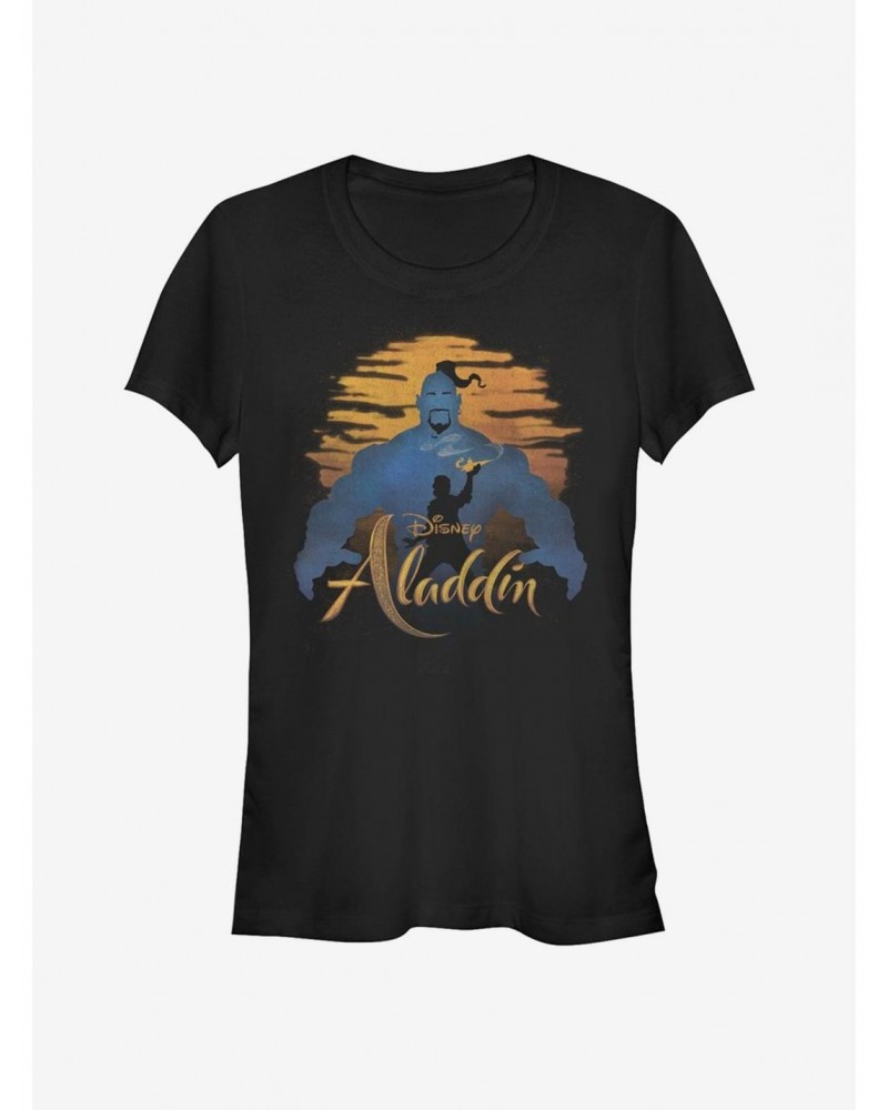 Disney Aladdin 2019 Genie Silhouette Girls T-Shirt $7.72 T-Shirts