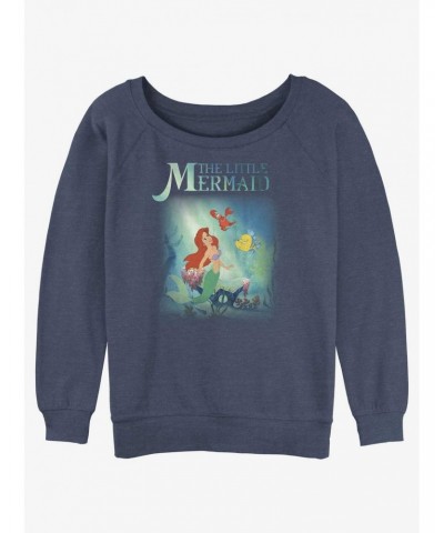 Disney The Little Mermaid Ariel, Sebastian and Flounder Girls Slouchy Sweatshirt $15.50 Sweatshirts