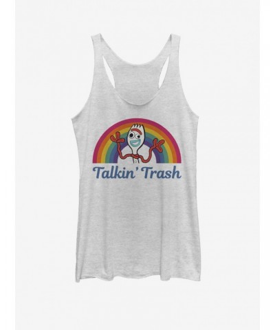 Disney Pixar Toy Story 4 Talkin' Trash Girls White Heathered Tank Top $9.84 Tops