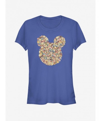 Disney Mickey Mouse Floral Mickey Head Girls T-Shirt $10.71 T-Shirts