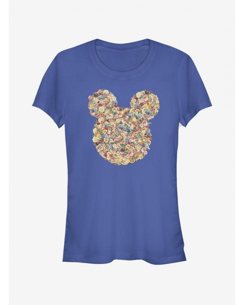 Disney Mickey Mouse Floral Mickey Head Girls T-Shirt $10.71 T-Shirts