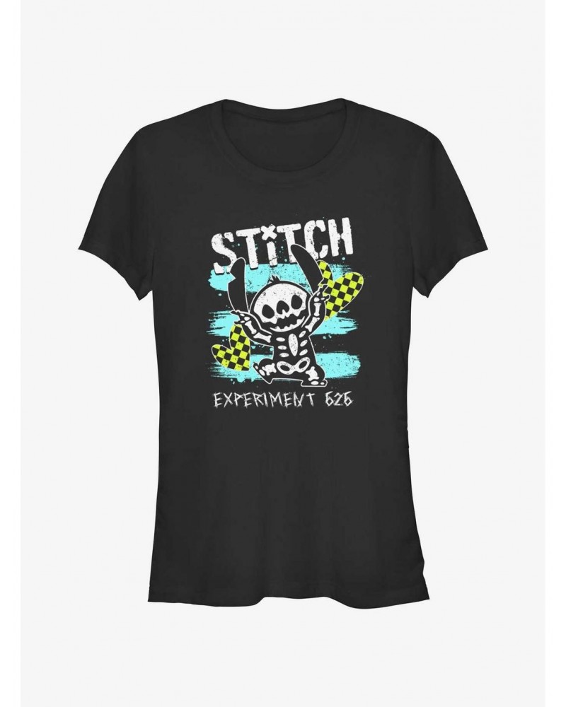 Disney Lilo & Stitch Emo Skelestitch Girls T-Shirt $8.96 T-Shirts