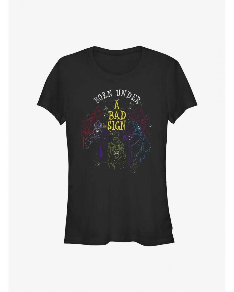 Disney Villains Born Under A Bad Sign Girls T-Shirt $9.71 T-Shirts