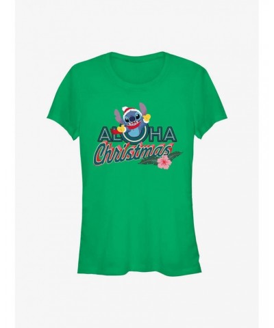 Disney Lilo & Stitch Aloha Christmas Girls T-Shirt $11.21 T-Shirts