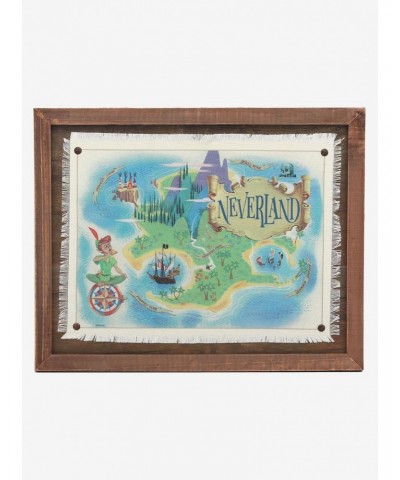 Disney Peter Pan Neverland Map Framed Wood Wall Decor $19.06 Décor