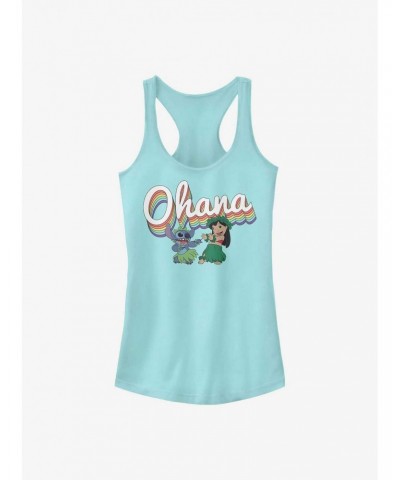 Disney Lilo & Stitch Rainbow Ohana Girls Tank $12.20 Tanks