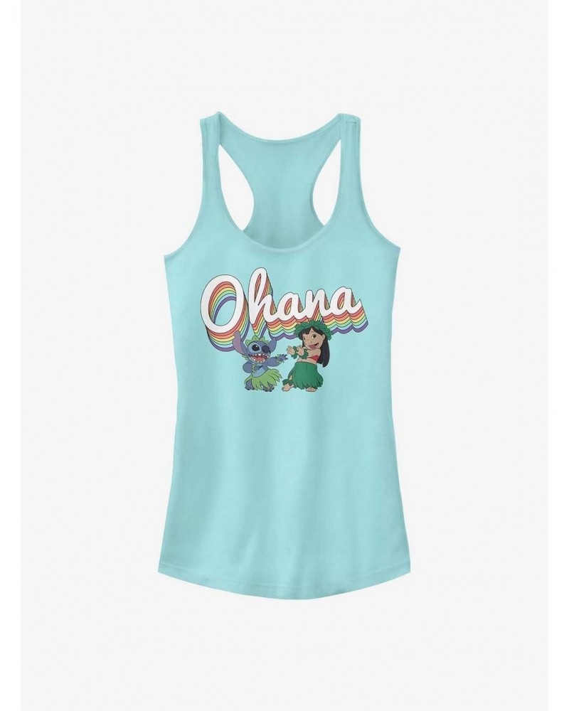 Disney Lilo & Stitch Rainbow Ohana Girls Tank $12.20 Tanks