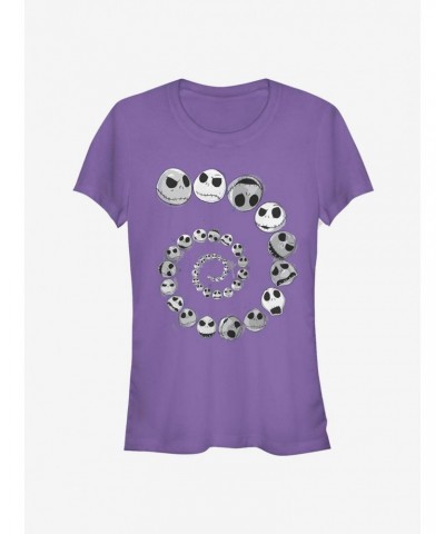 Disney The Nightmare Before Christmas Jack Skellington Spiral Classic Girls T-Shirt $9.21 T-Shirts