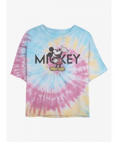 Disney Mickey Mouse Vintage Mickey Tie Dye Crop Girls T-Shirt $8.07 T-Shirts