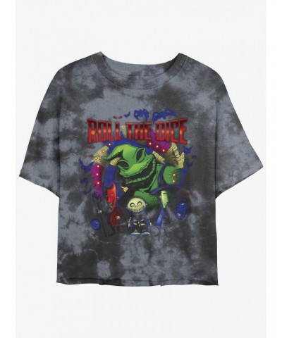 Disney The Nightmare Before Christmas Oogie Boogie Dice Tie-Dye Girls Crop T-Shirt $8.67 T-Shirts