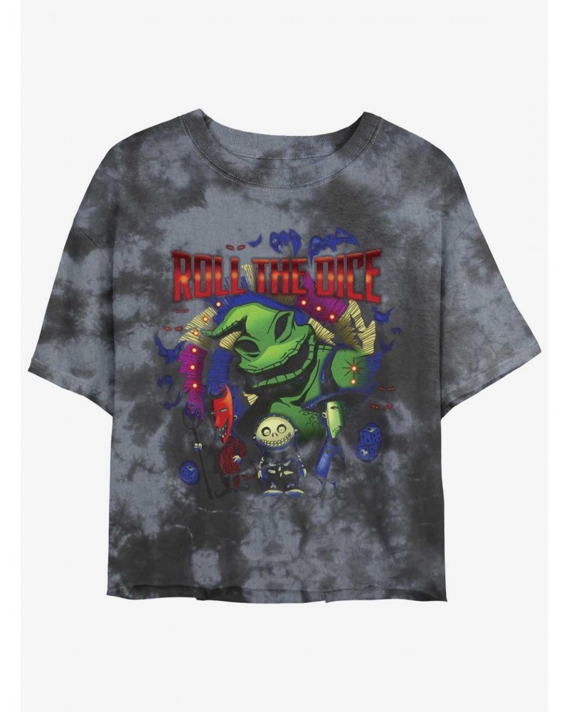 Disney The Nightmare Before Christmas Oogie Boogie Dice Tie-Dye Girls Crop T-Shirt $8.67 T-Shirts