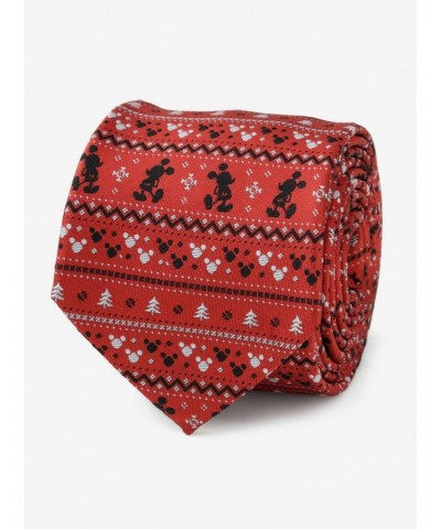 Disney Mickey Mouse Fair Isle Red Men's Tie $6.97 Ties