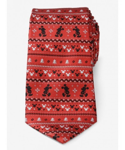 Disney Mickey Mouse Fair Isle Red Men's Tie $6.97 Ties