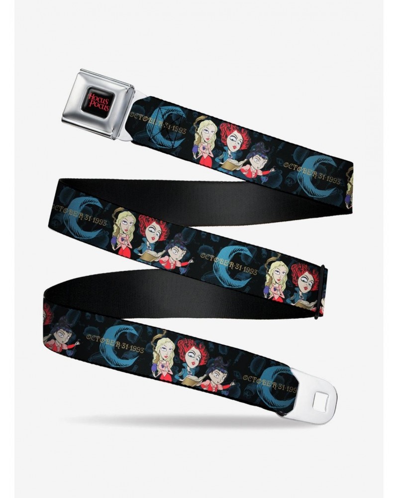 Disney Hocus Pocus Sanderson Sisters Group Pose Black Blues Seatbelt Belt Xl $11.70 Merchandises