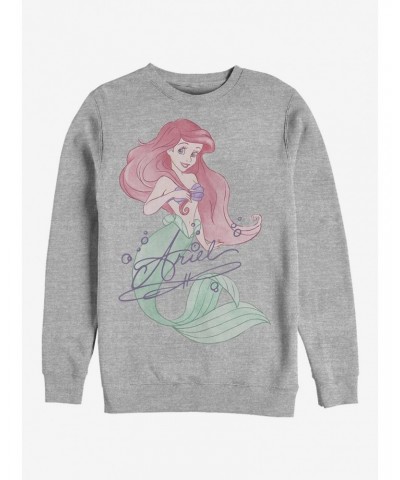 Disney The Little Mermaid Signed Ariel Crew Sweatshirt $14.39 Sweatshirts